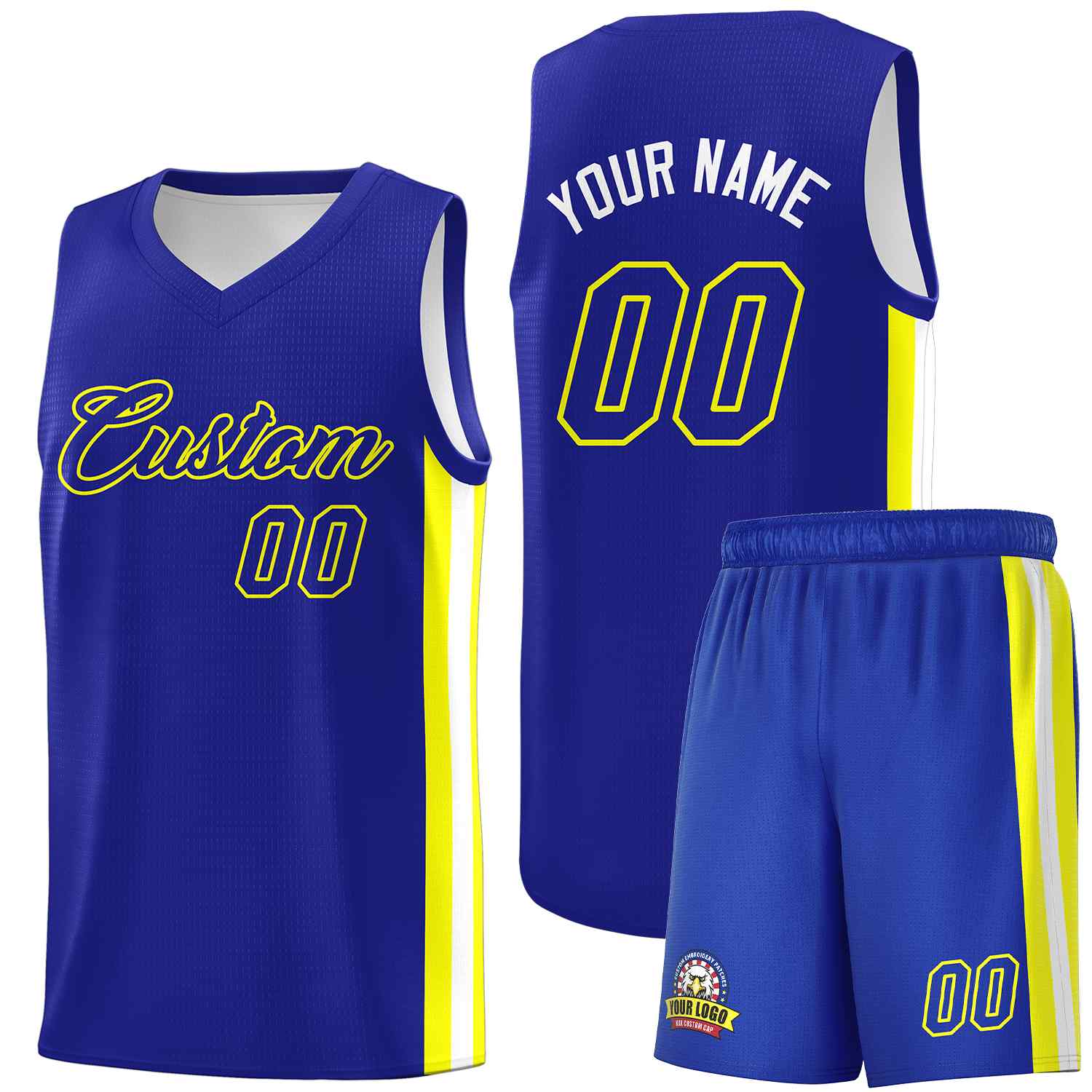 Custom Royal Yellow Classic Sets Sports Uniform Basketball Jersey