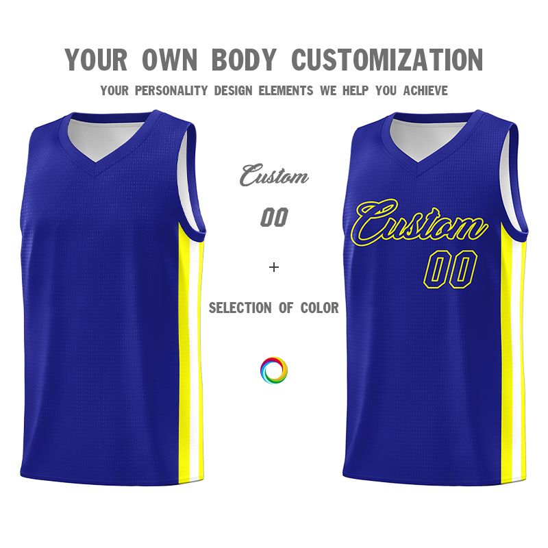Custom Royal Yellow Classic Sets Sports Uniform Basketball Jersey