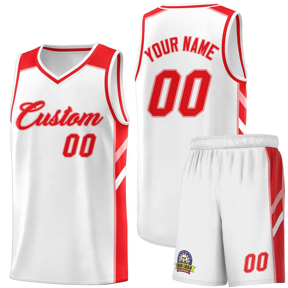 Custom White Red-Pink Classic Sets Sports Uniform Basketball Jersey