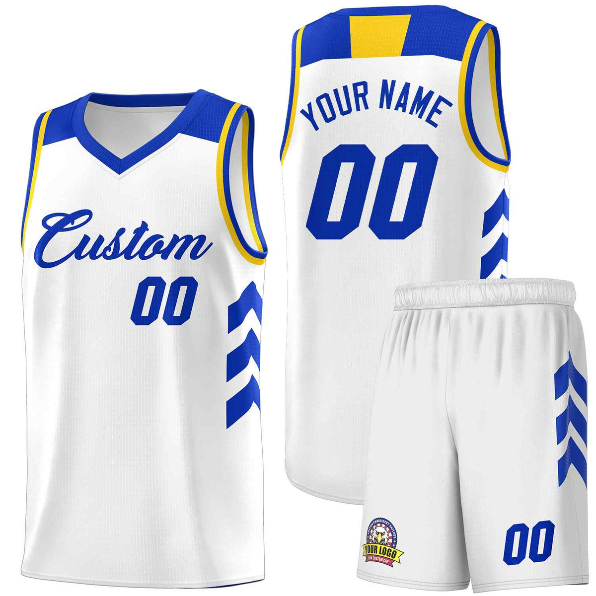 Custom White Royal Classic Sets Sports Uniform Basketball Jersey
