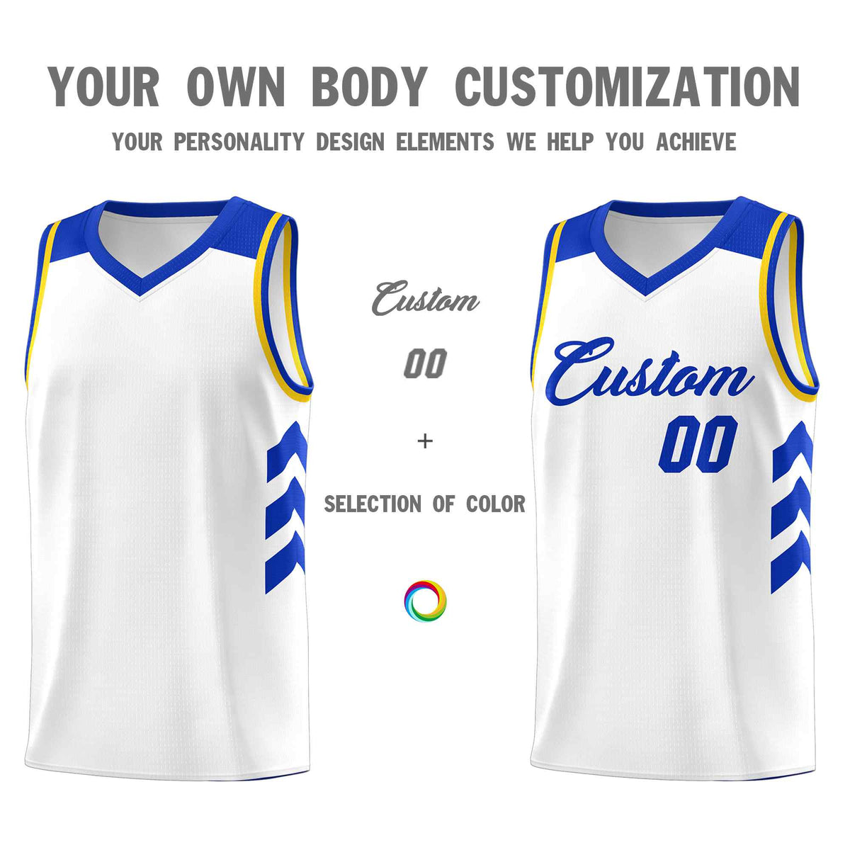 Custom White Royal Classic Sets Sports Uniform Basketball Jersey