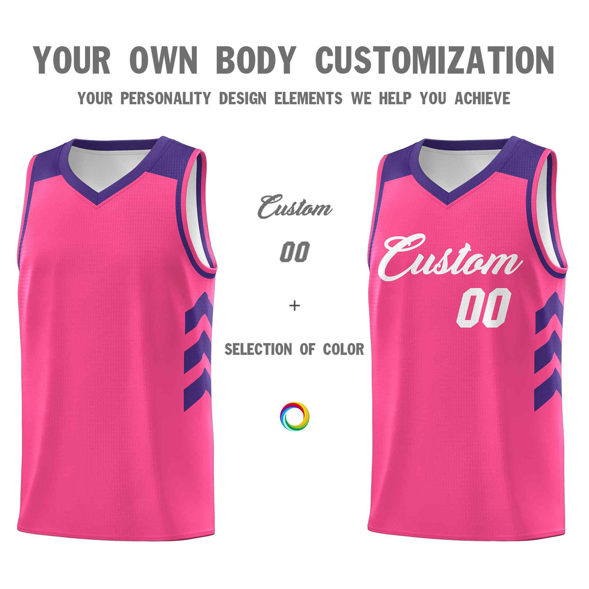 Custom Pink White Classic Sets Sports Uniform Basketball Jersey