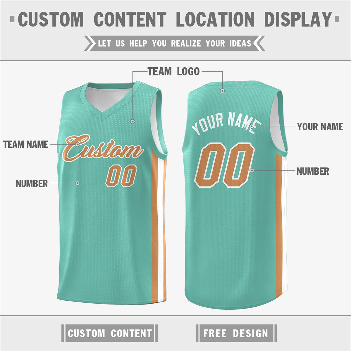 Custom Light Green Classic Tops Men/Boy Athletic Basketball Jersey