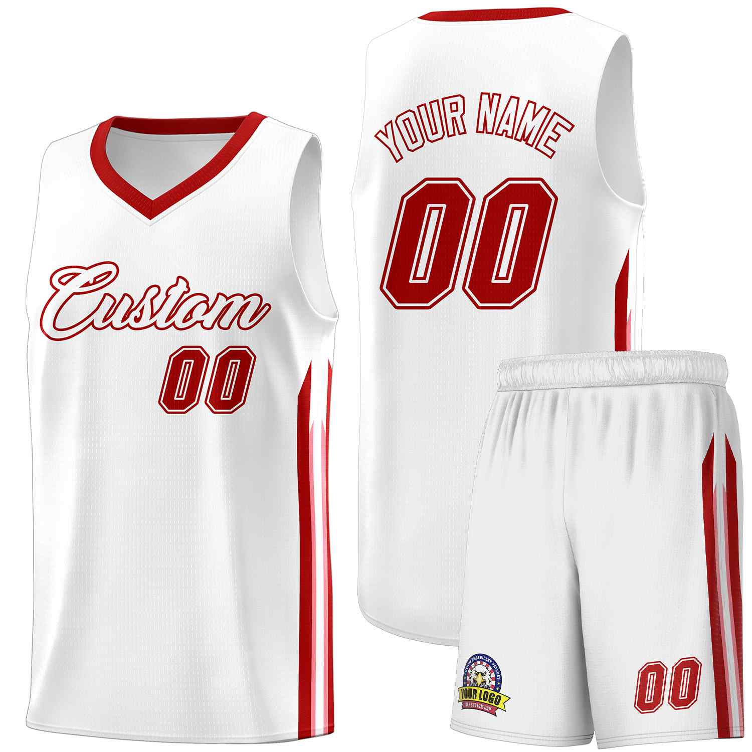 Custom White Red Classic Sets Sports Uniform Basketball Jersey