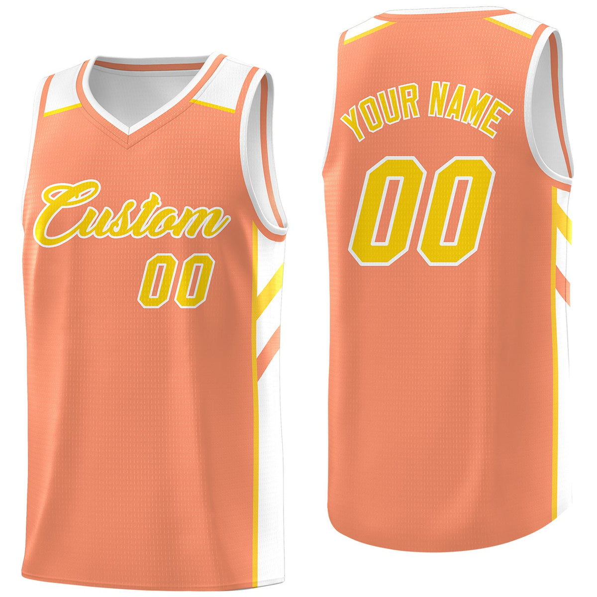 Custom Orange Yellow Classic Tops Breathable Basketball Jersey