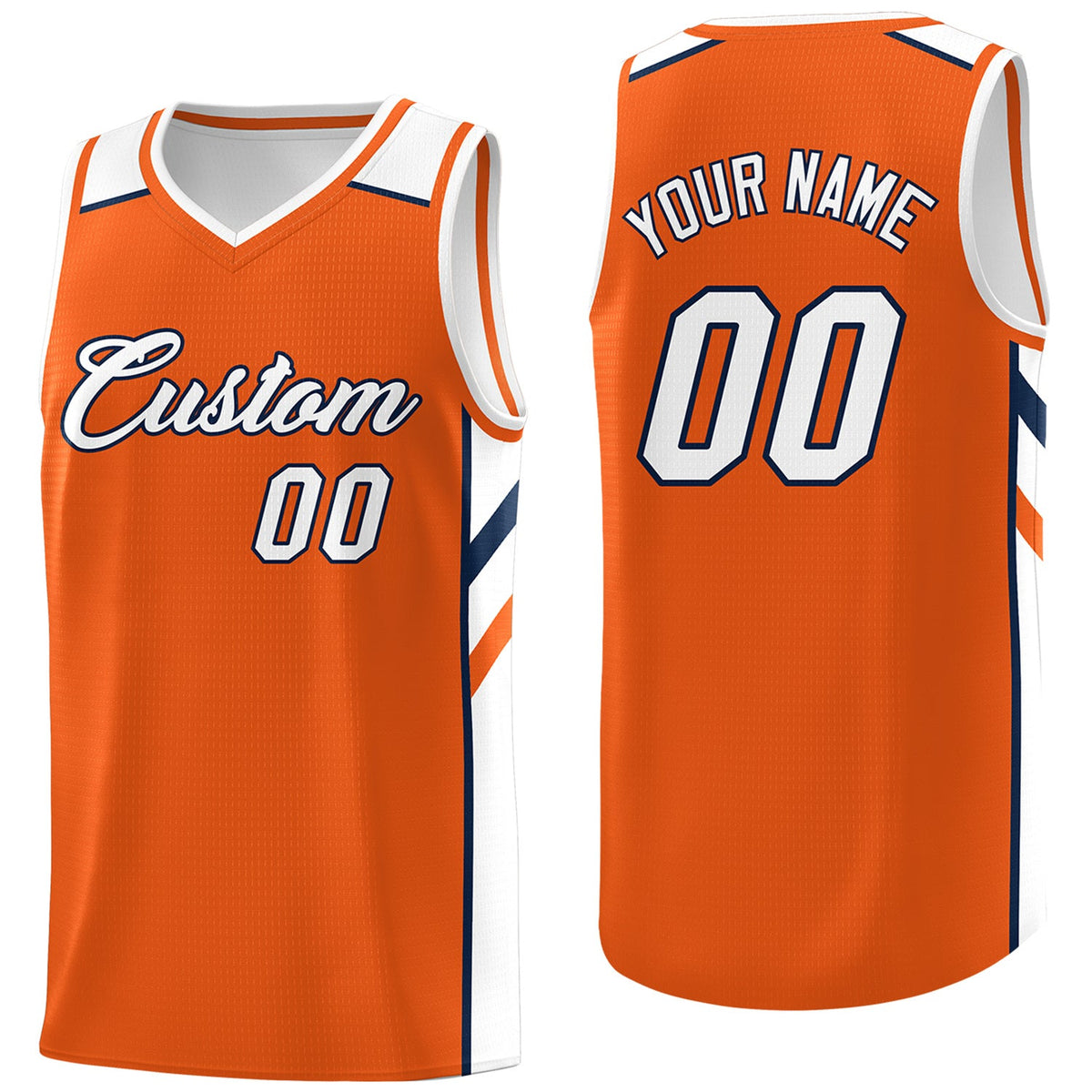 Custom Orange White Classic Tops Breathable Basketball Jersey
