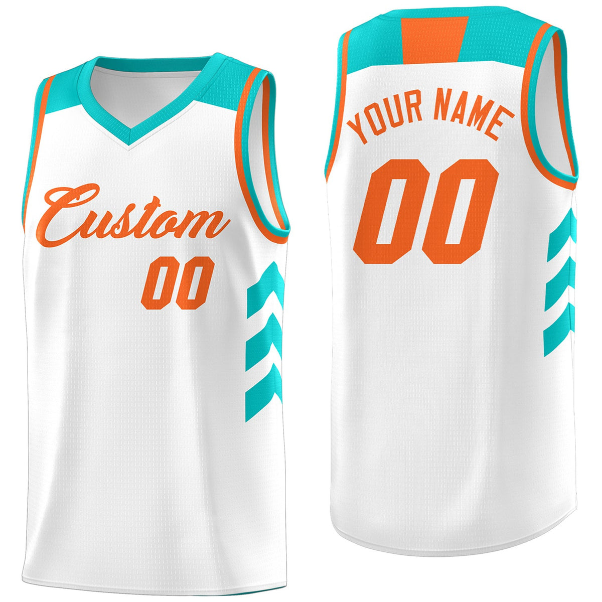 Custom White Orange Classic Tops Fashion Sportwear Basketball Jersey