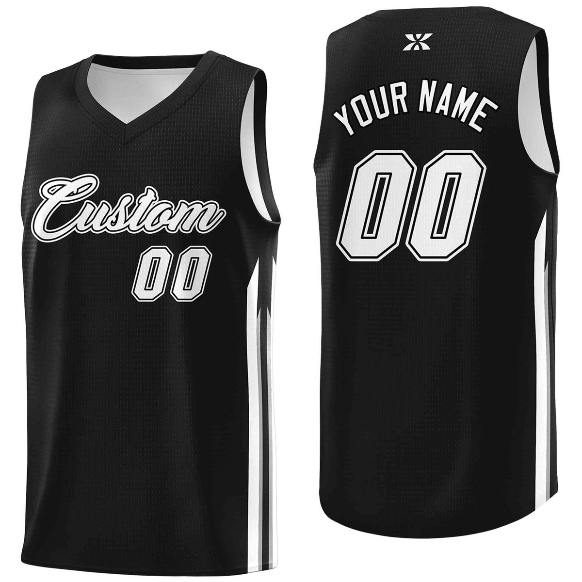 Custom Black White-Classic Tops Mesh Sport Basketball Jersey