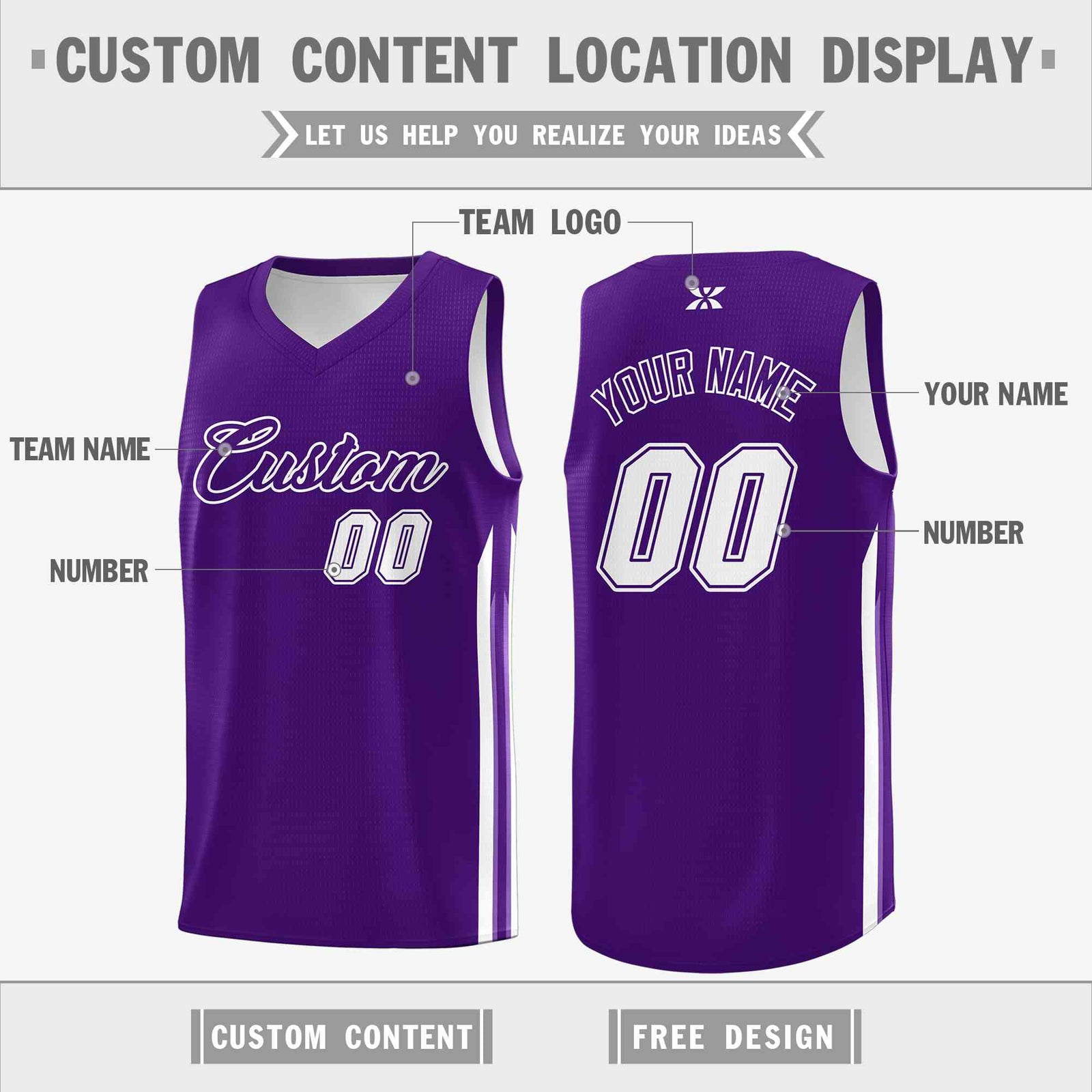 Custom Purple White-Classic Tops Mesh Sport Basketball Jersey