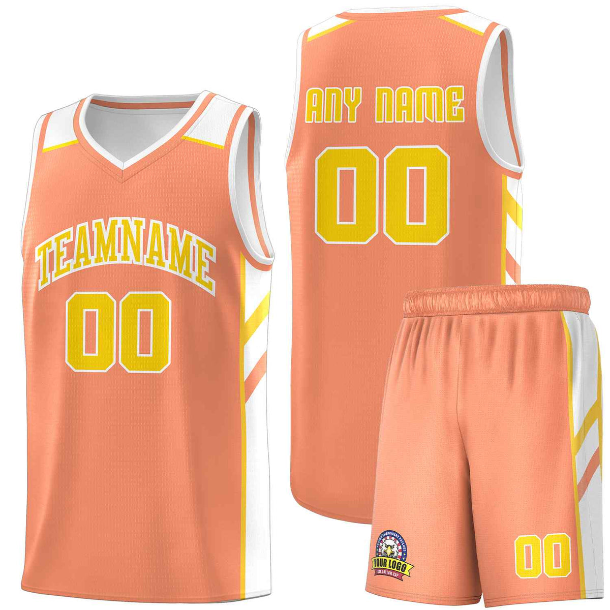 Custom Orange Yellow-White Classic Sets Sports Uniform Basketball Jersey
