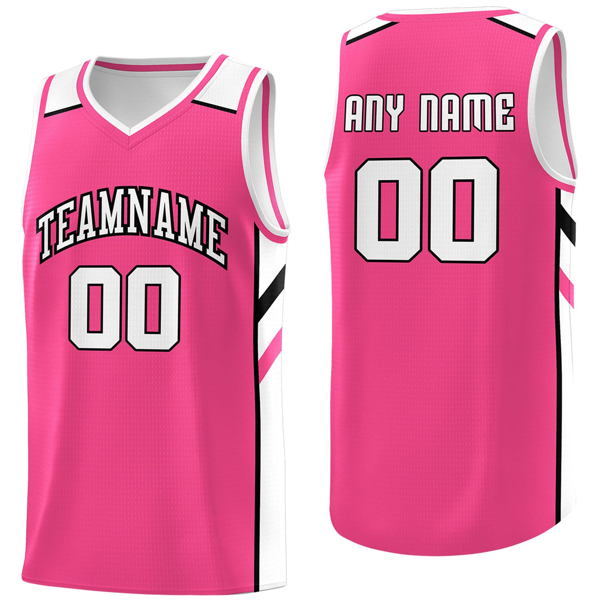 Custom Pink White Classic Tops Athletic Casual Basketball Jersey