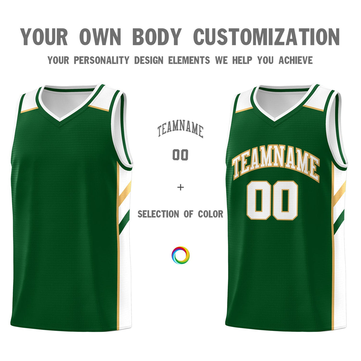 Custom Green White Classic Tops Men/Boy Athletic Basketball Jersey