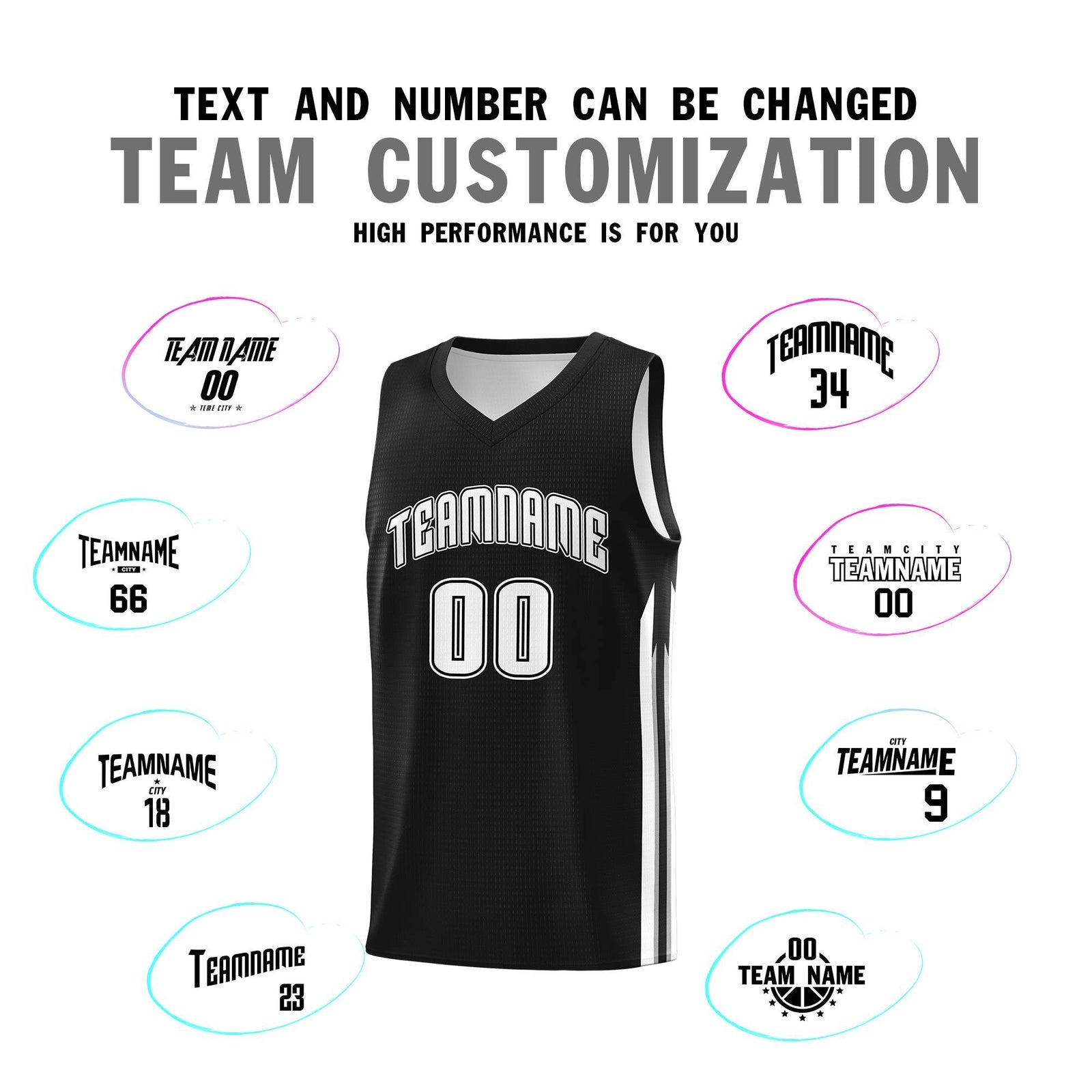 Custom Black White-Black Classic Sets Sports Uniform Basketball Jersey