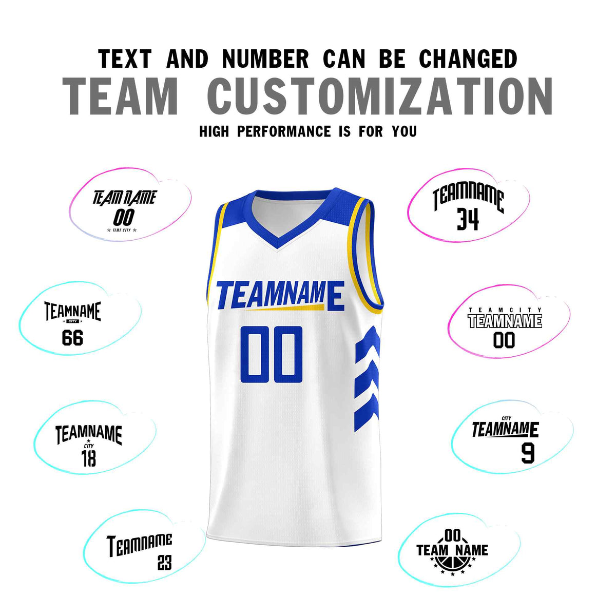 Custom White Royal Classic Sets Sports Uniform Basketball Jersey