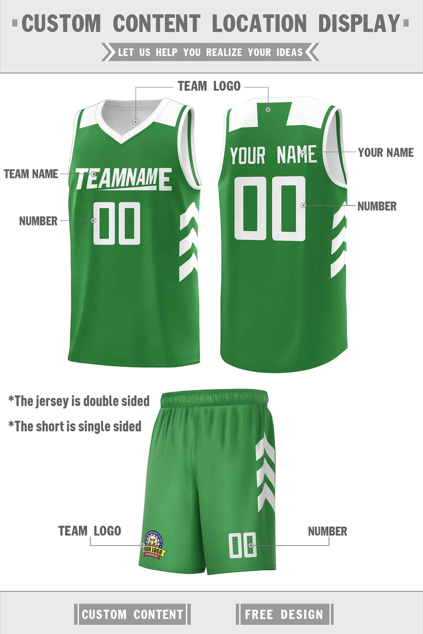 Custom Green White Classic Sets Sports Uniform Basketball Jersey