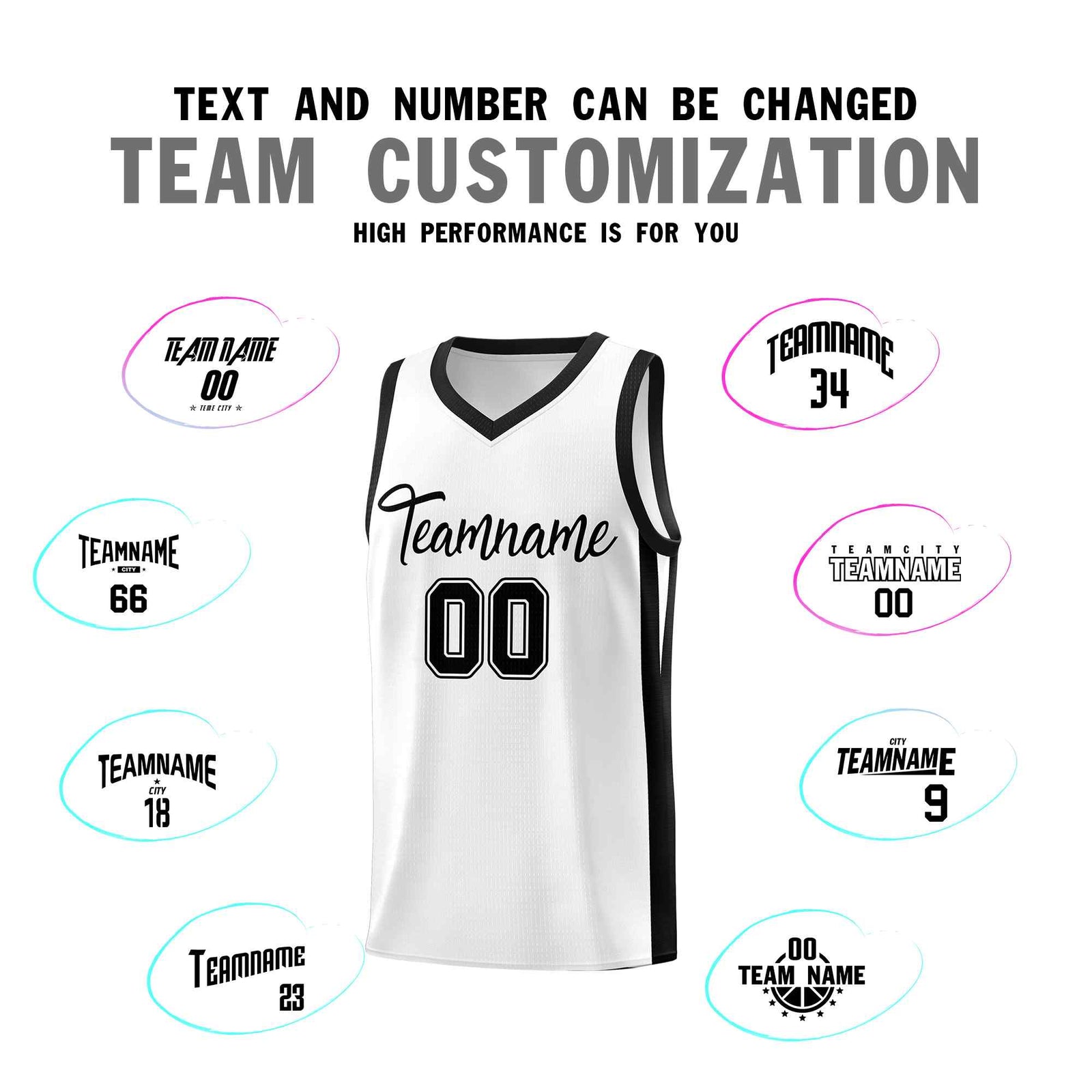 Custom White Black Classic Sets Sports Uniform Basketball Jersey