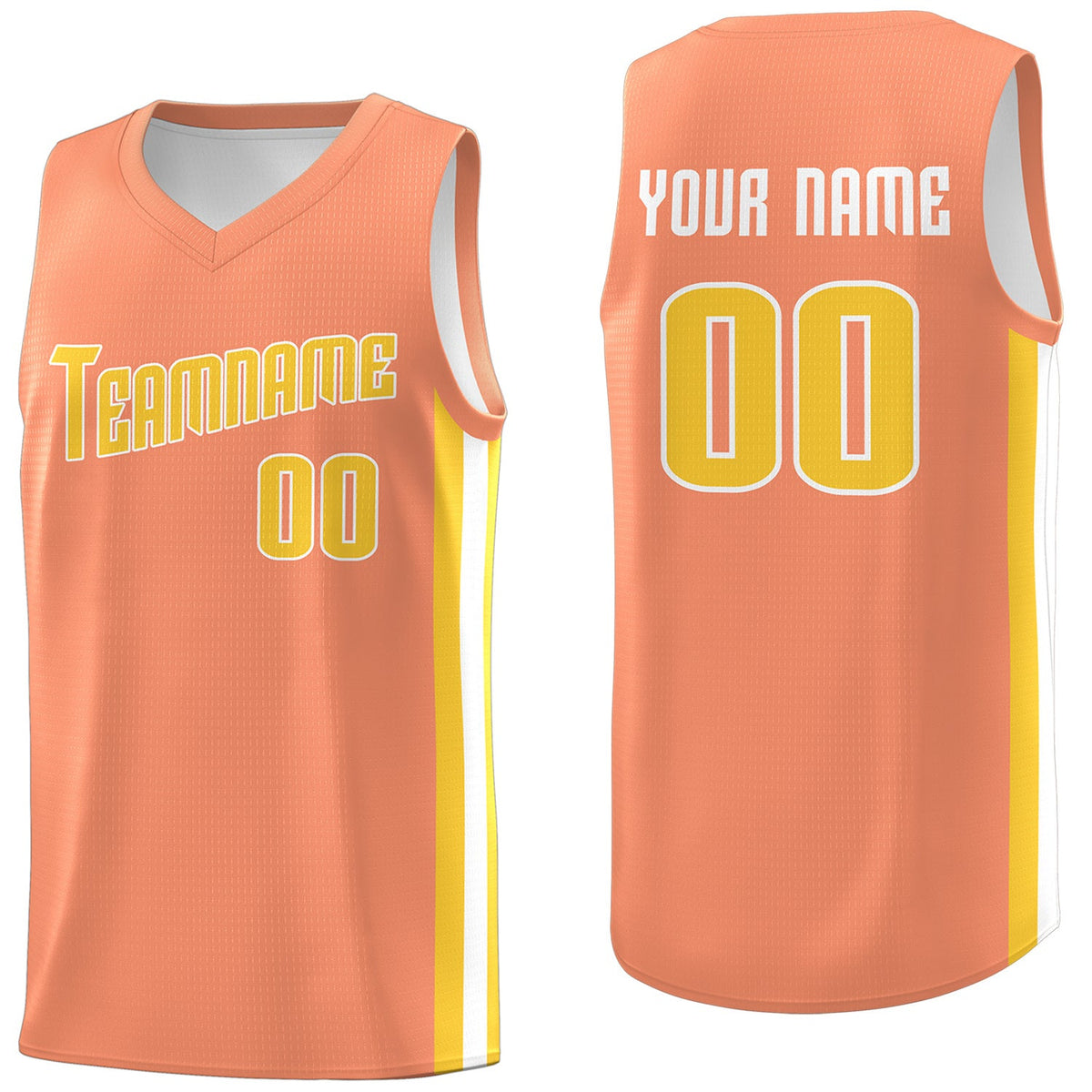 Custom Orange Yellow Classic Tops Breathable Basketball Jersey