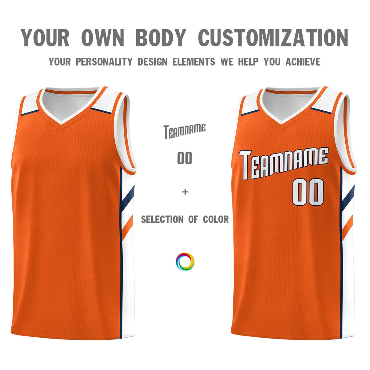 Custom Orange White Classic Tops Men/Boy Athletic Basketball Jersey