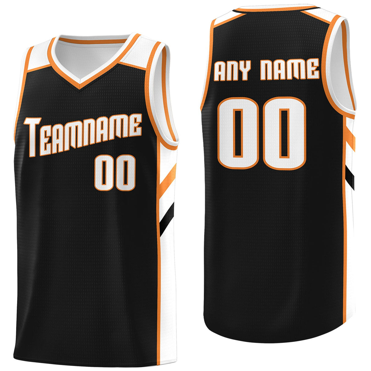 Custom Black White-Orange Classic Tops Fashion Sportwear Basketball Jersey