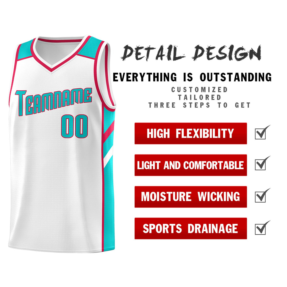 Custom White Light Green Classic Tops Breathable Basketball Jersey