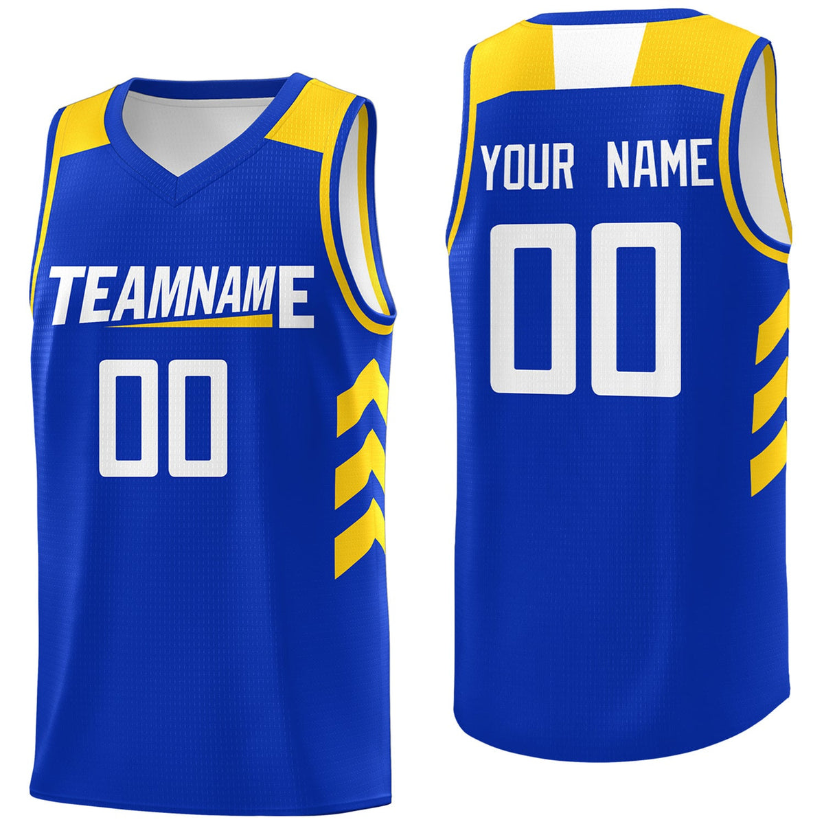 Custom Royal White-Yellow Classic Tops Men Casual Basketball Jersey
