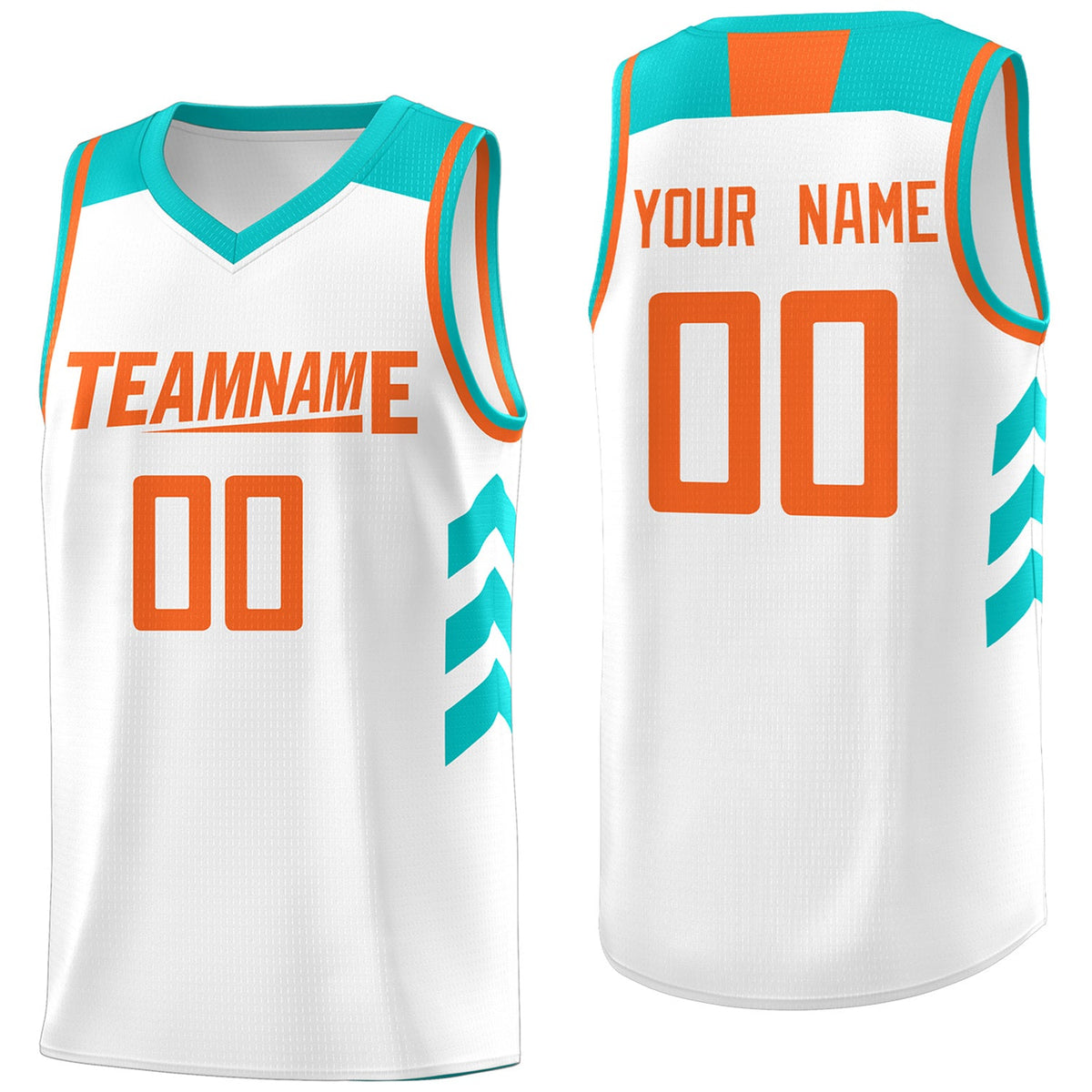 Custom White Orange Classic Tops Mesh Sport Basketball Jersey