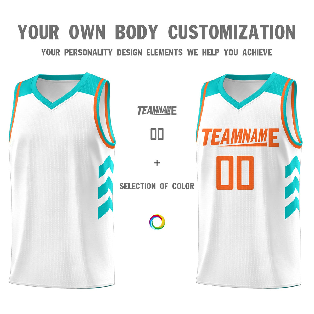 Custom White Orange Classic Tops Mesh Sport Basketball Jersey