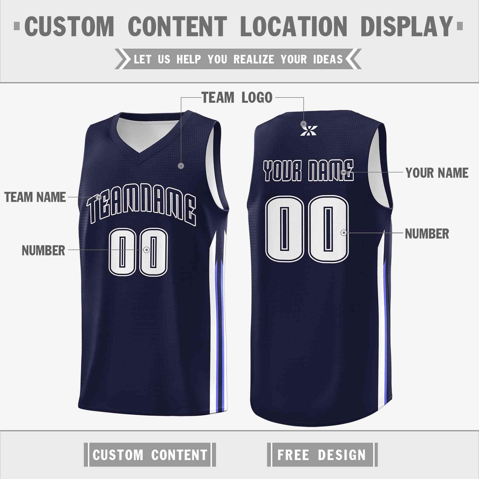 Custom Navy White-Classic Tops Mesh Sport Basketball Jersey