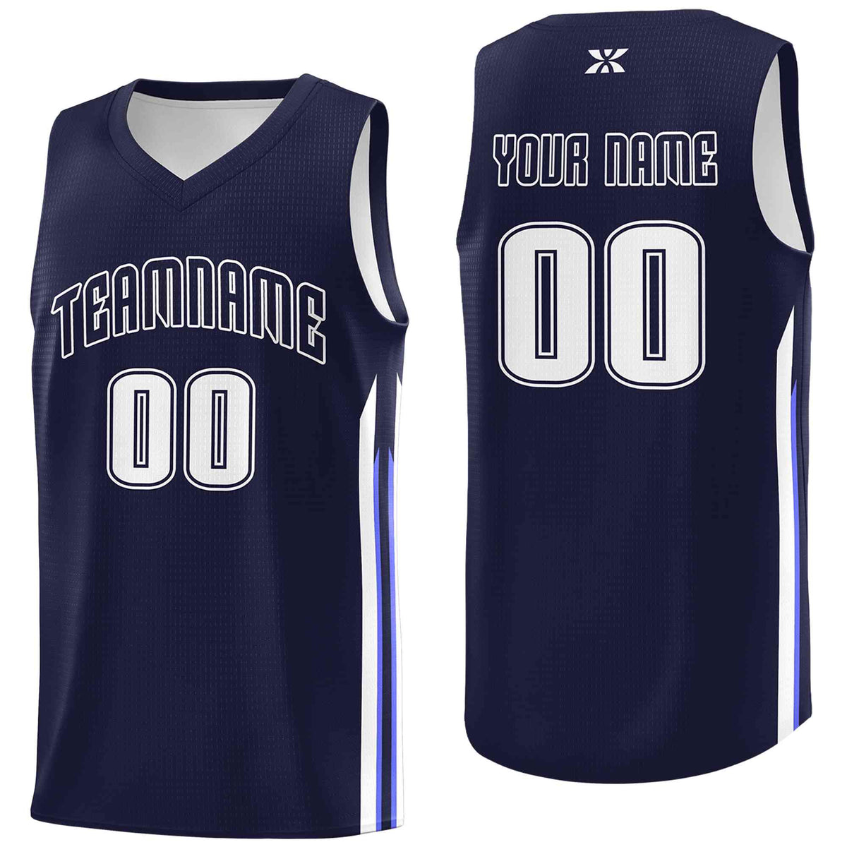 Custom Navy White-Classic Tops Mesh Sport Basketball Jersey