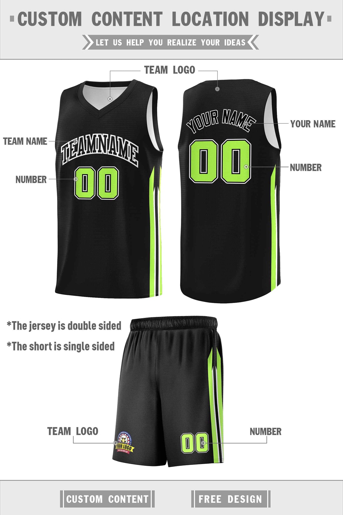 Custom Black White Classic Sets Sports Uniform Basketball Jersey