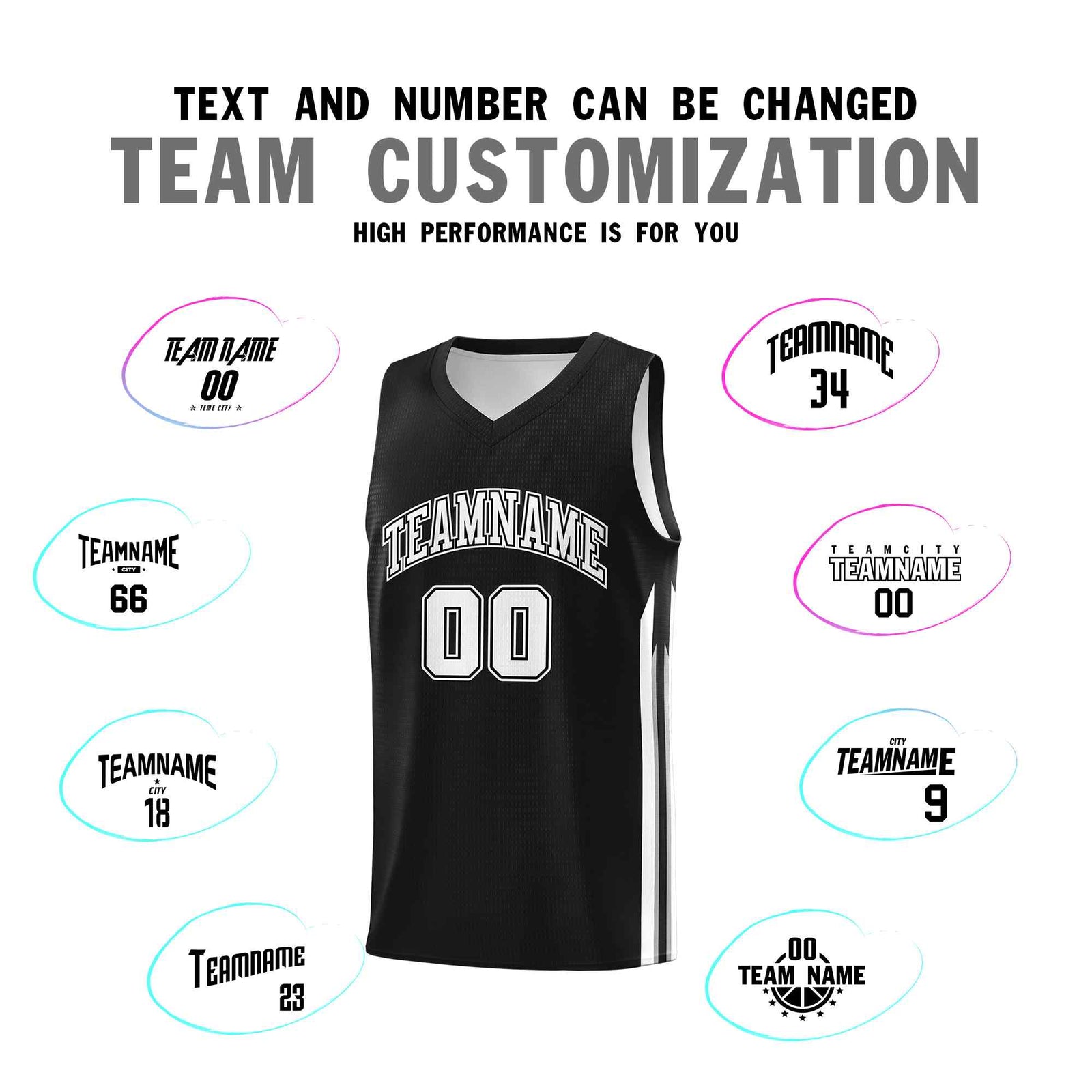 Custom Black White-Black Classic Sets Sports Uniform Basketball Jersey