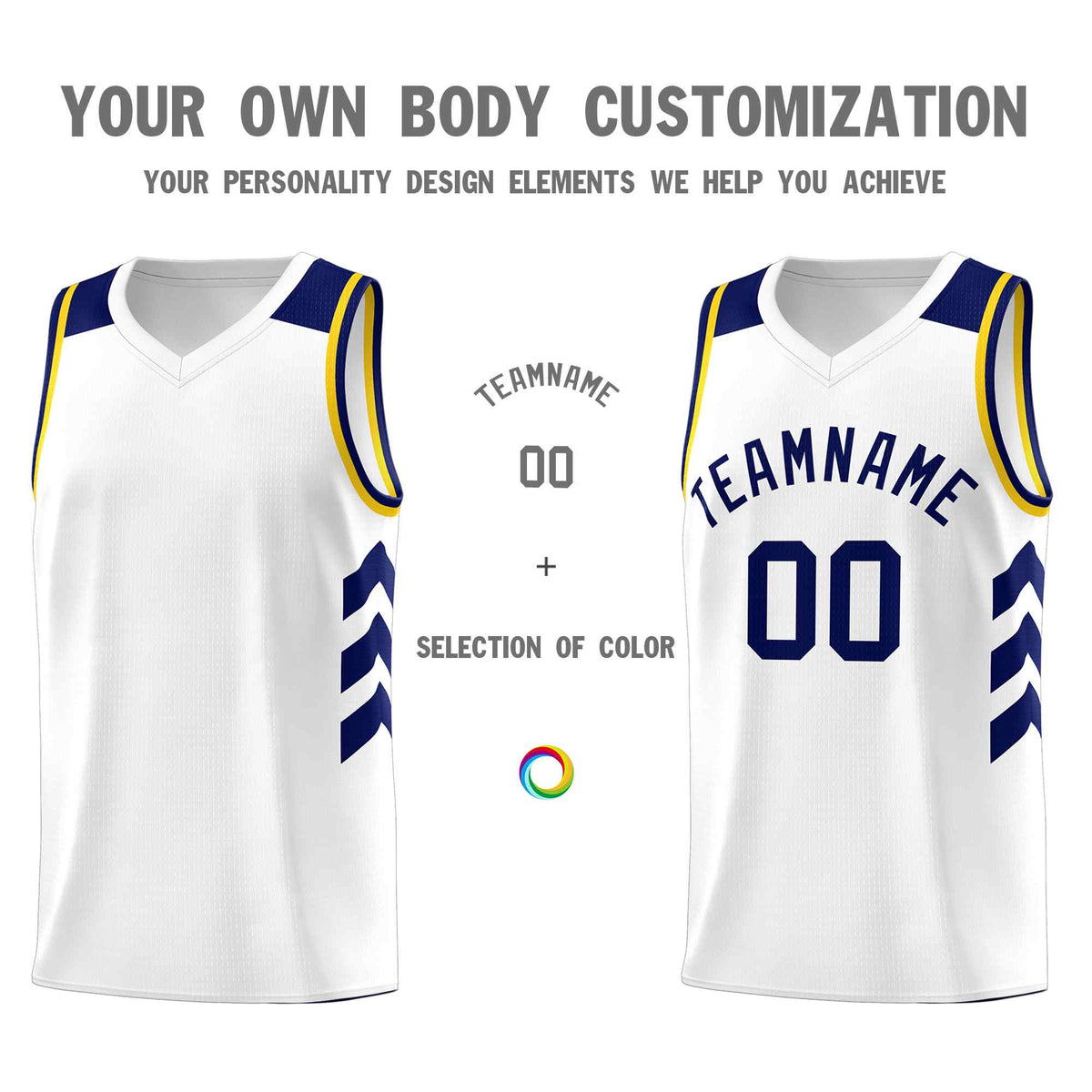 Custom White Navy Classic Sets Sports Uniform Basketball Jersey