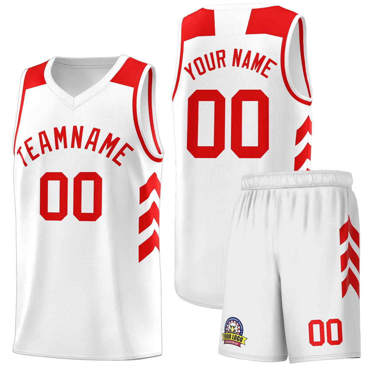 Custom White Red Classic Sets Sports Uniform Basketball Jersey