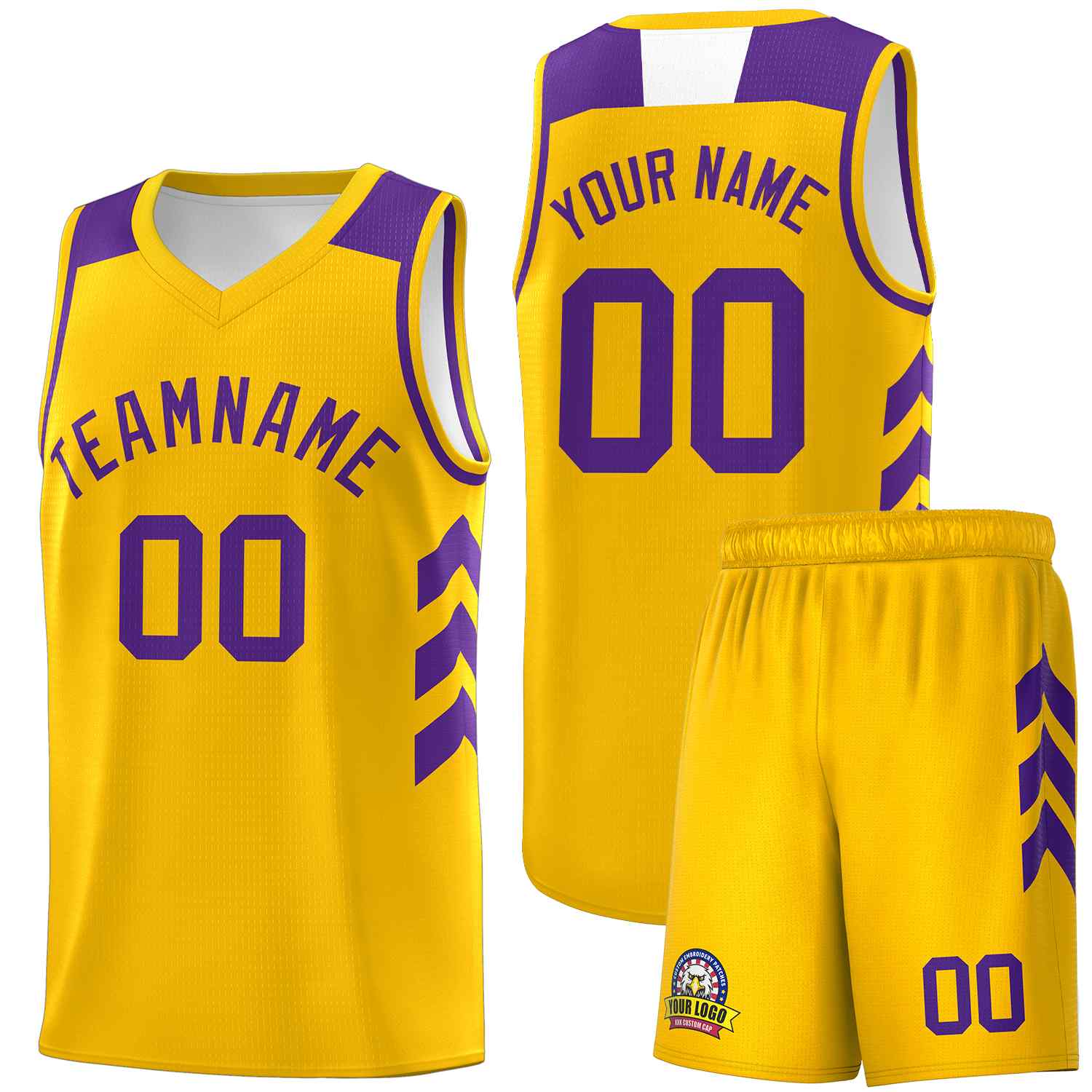 Custom Yellow Purple Classic Sets Sports Uniform Basketball Jersey