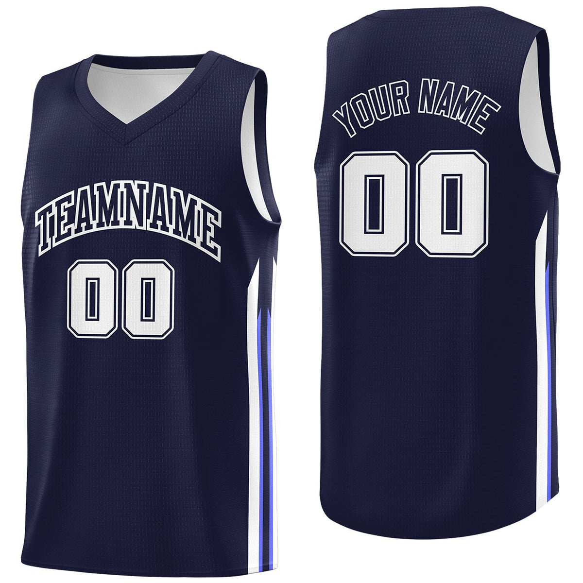 Custom Navy White Classic Tops Athletic Casual Basketball Jersey