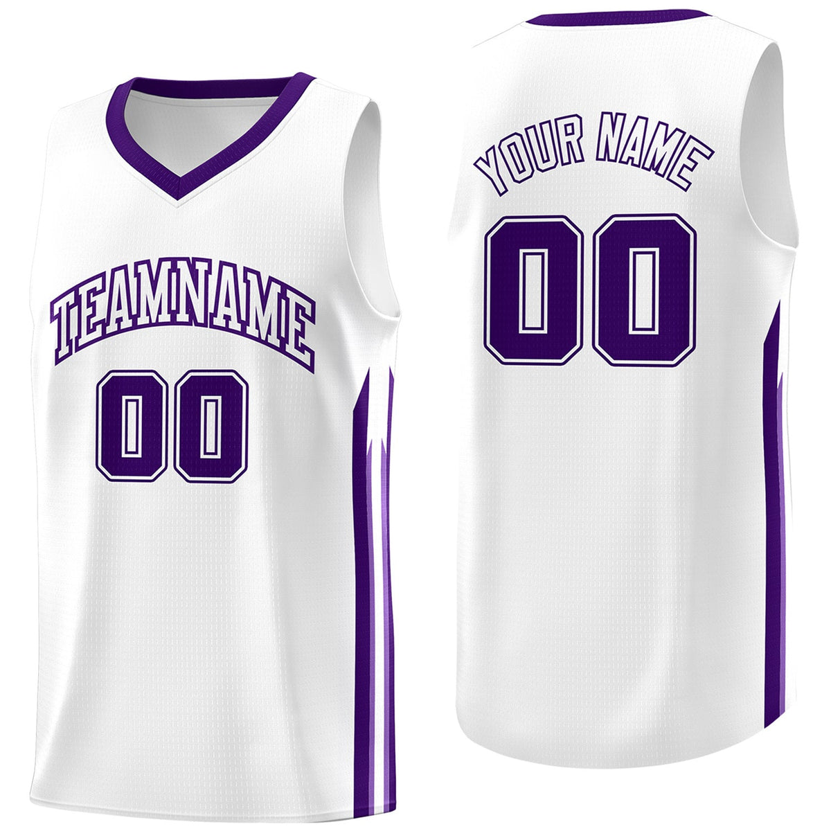 Custom White Purple Classic Tops Fashion Sportwear Basketball Jersey