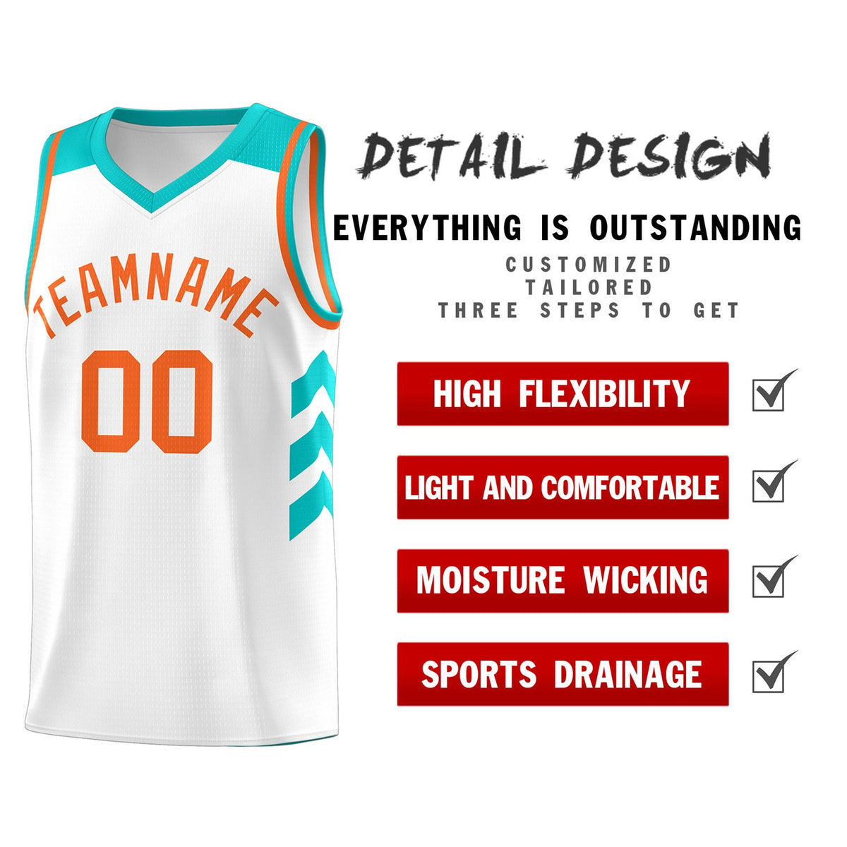 Custom White Orange Classic Tops Men/Boy Athletic Basketball Jersey