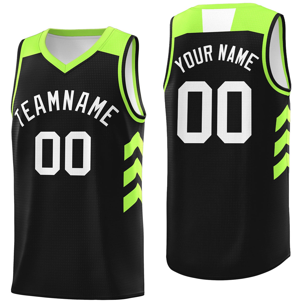 Custom Black White-Green Classic Tops Breathable Basketball Jersey