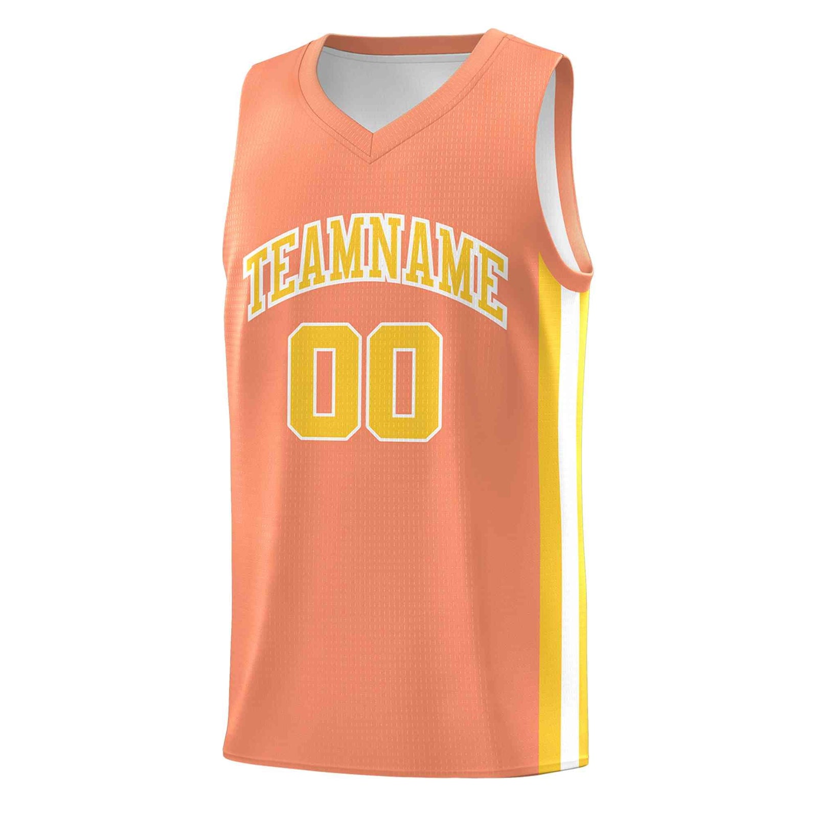 Custom Orange Yellow-White Classic Tops Mesh Sport Basketball Jersey