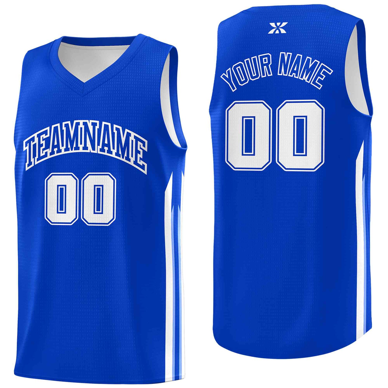 Custom Royal White-Classic Tops Mesh Sport Bull Basketball Jersey