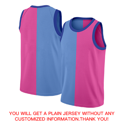 Custom Pink Blue Split Fashion Tops Basketball Jersey