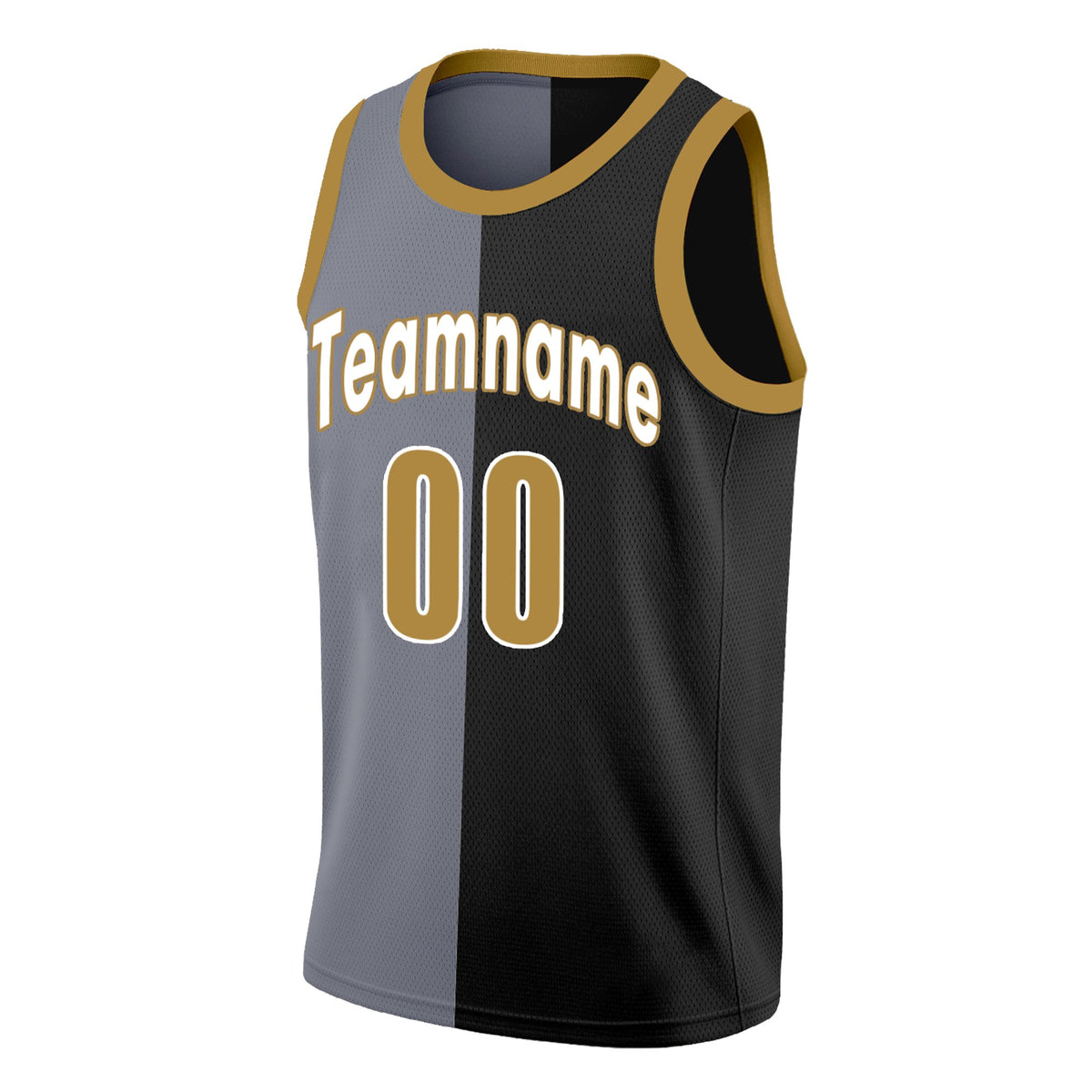 Custom Black Yellow-White Split Fashion Tops Basketball Jersey