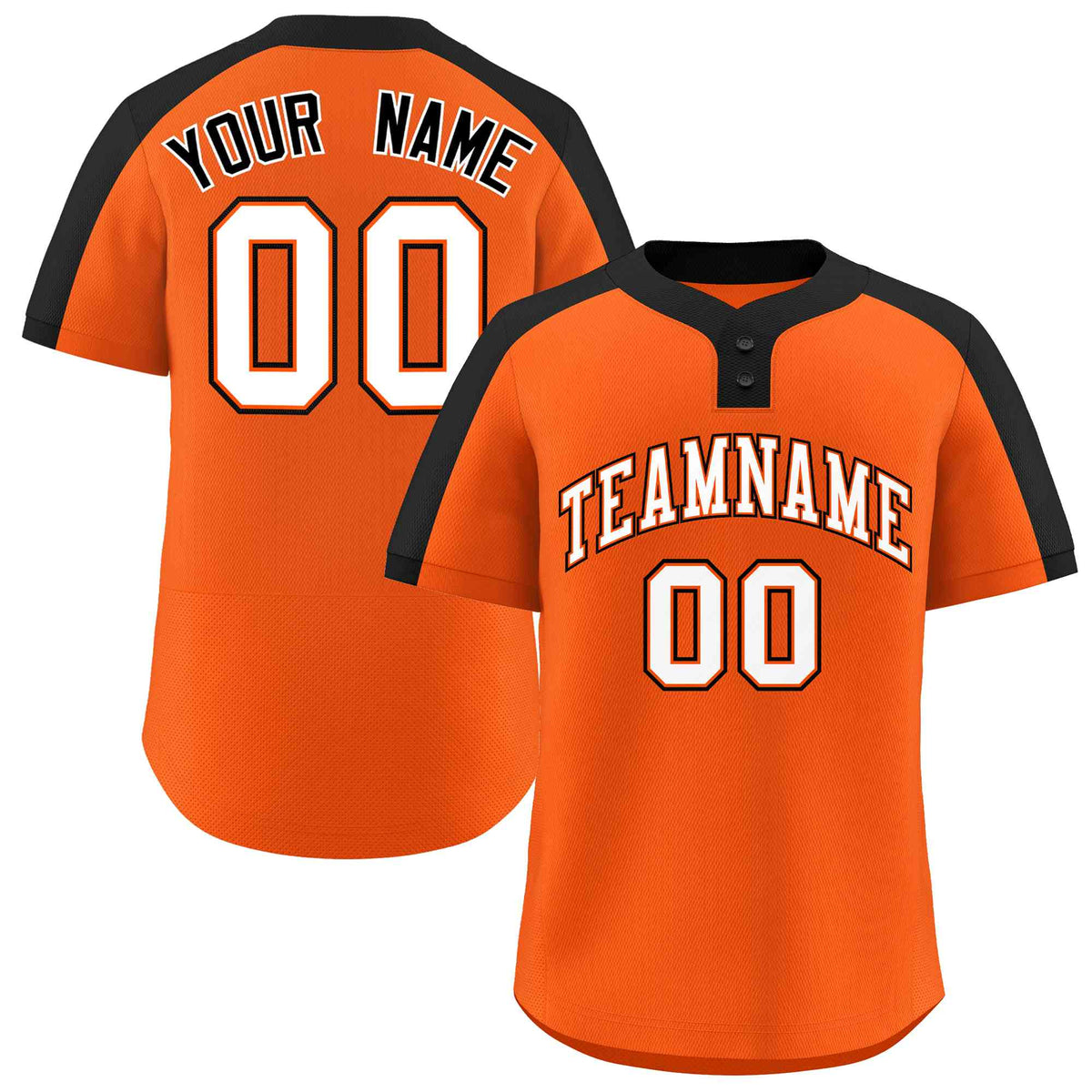 Custom Orange White-Orange Classic Style Authentic Two-Button Softball Jersey