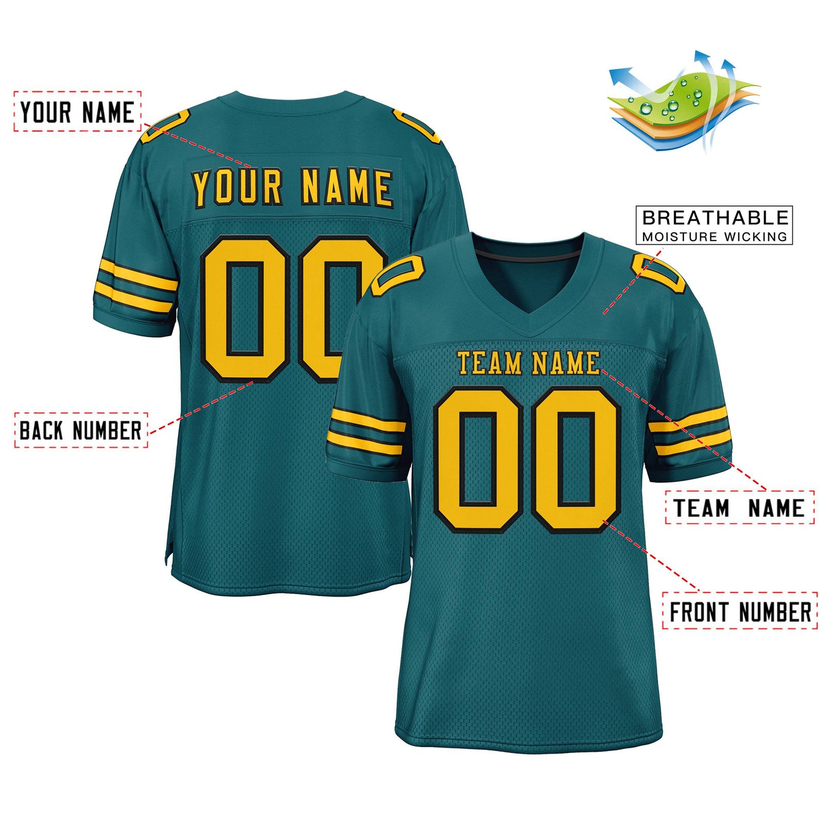 Kxkshop Custom Teal Football Jersey | Multiple Size Practice Kxkshop Custom Teal Football Jersey | Multiple Size Practice