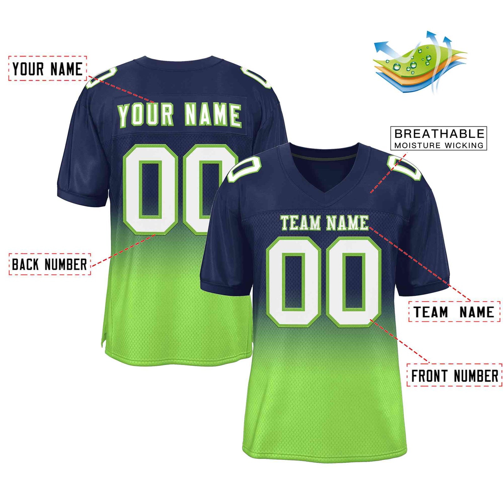 Personalized Football Jersey Neon Sign, Football Metal LED