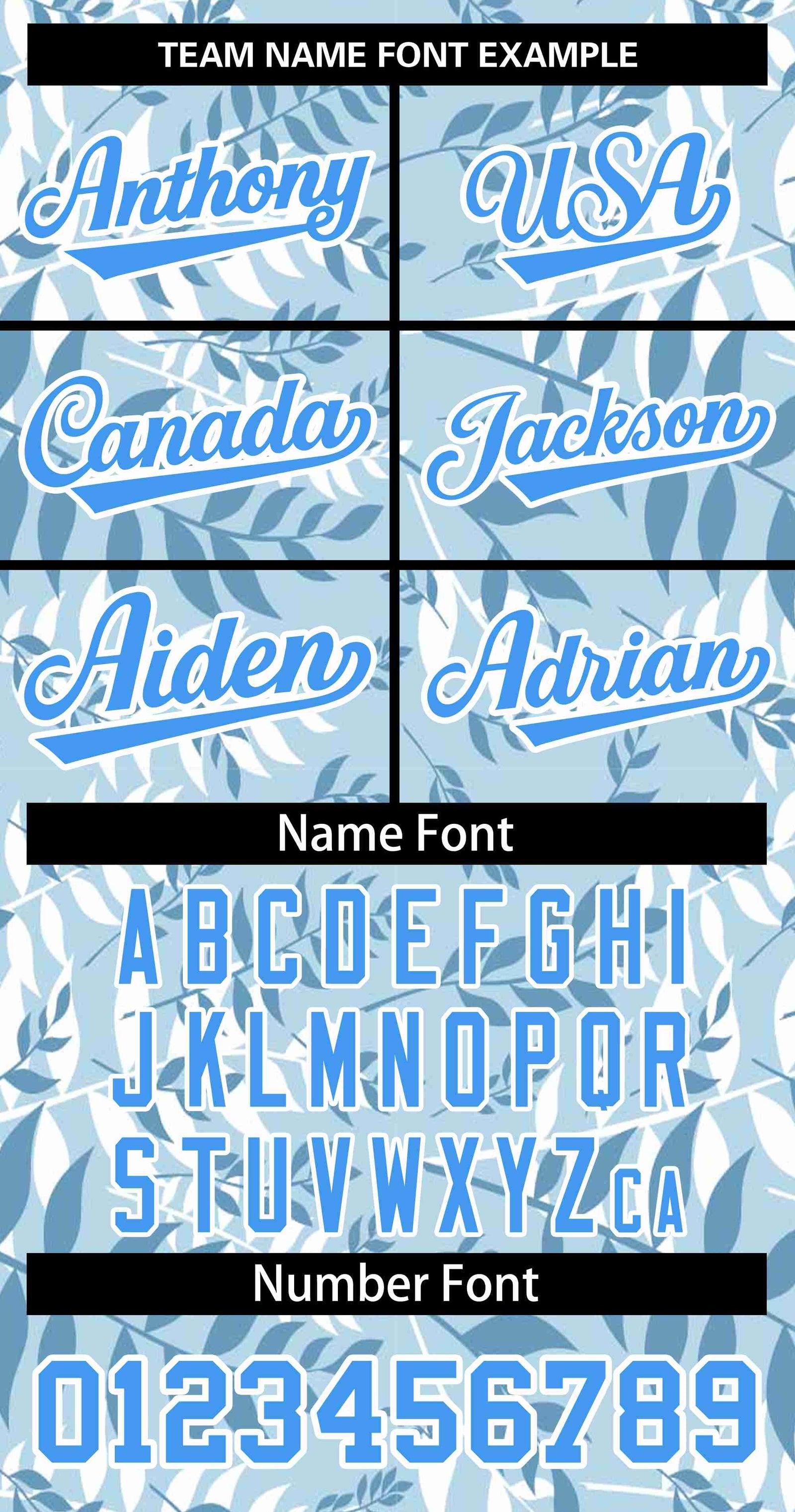 Custom Light Blue Powder Blue-White Graffiti Pattern Authentic Palm Leaf Baseball Jersey