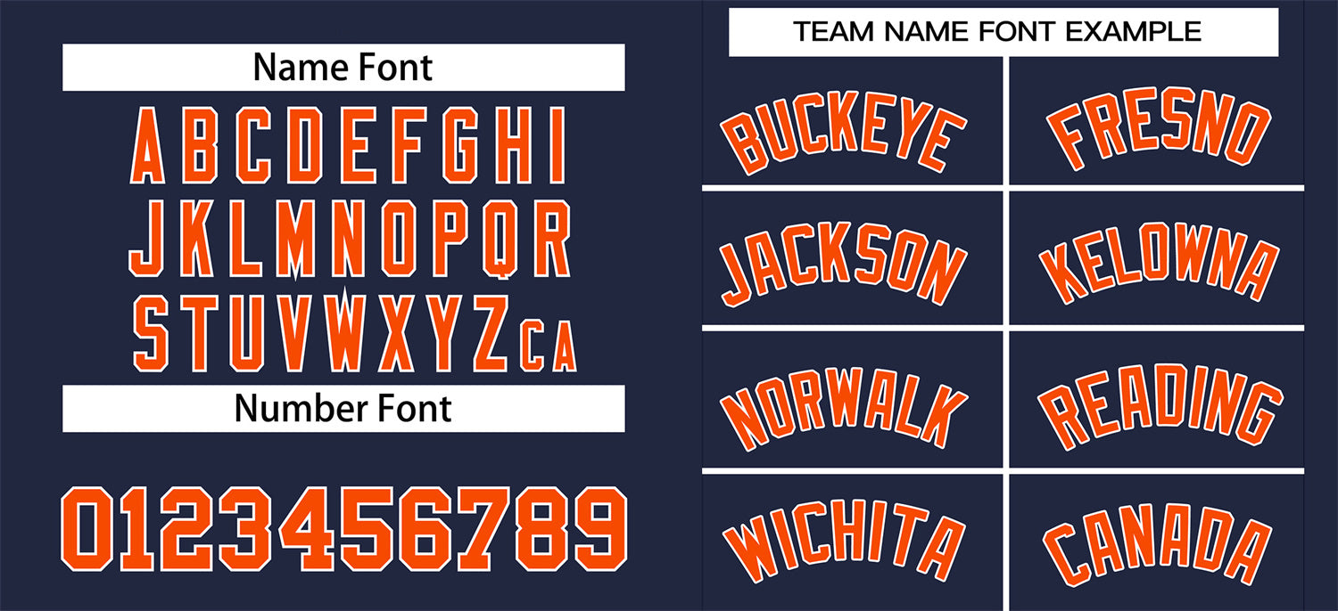 Custom Navy Orange-White Classic Style Authentic Baseball Jersey