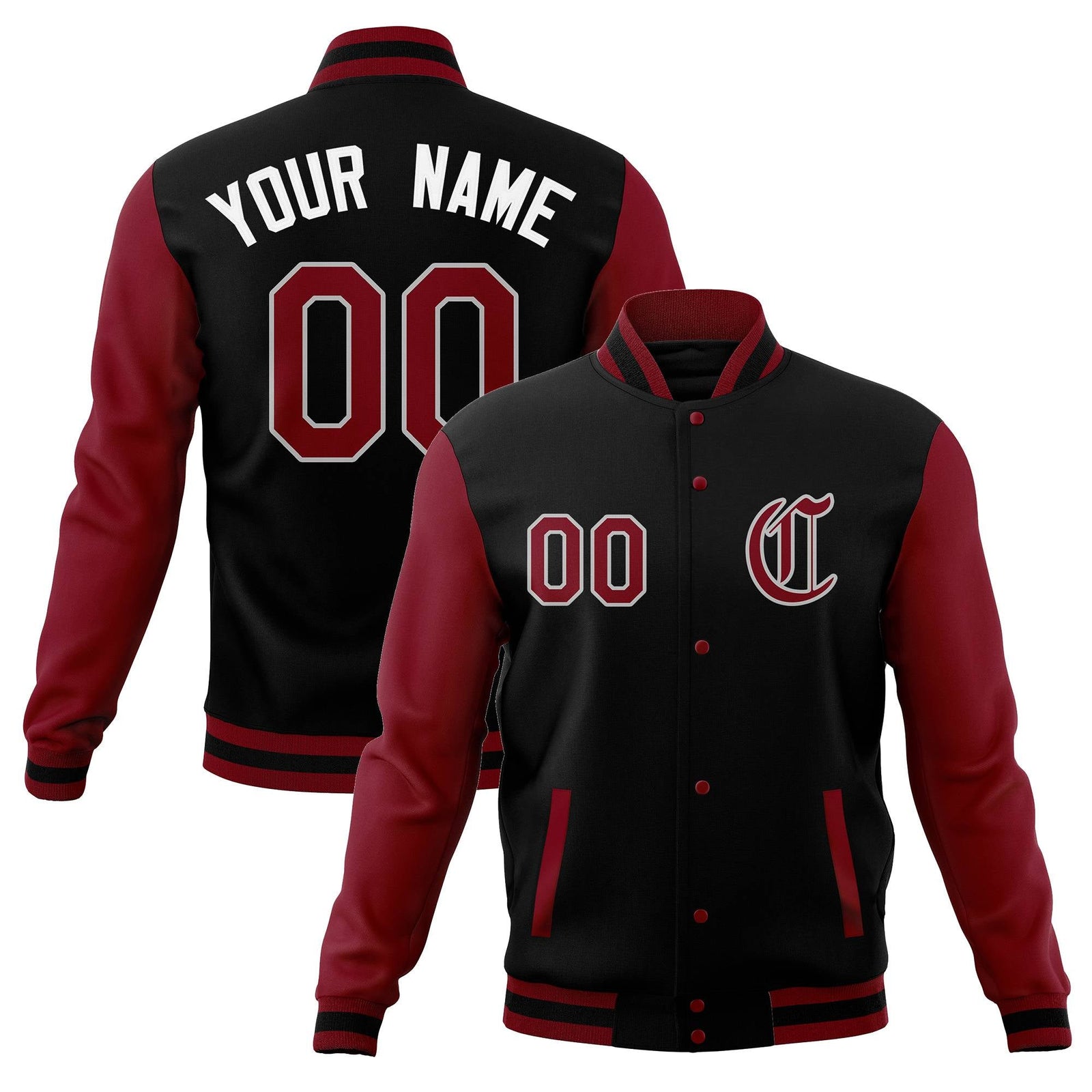 Custom Men's Full-Snap Baseball Coats Varsity Letterman Jackets