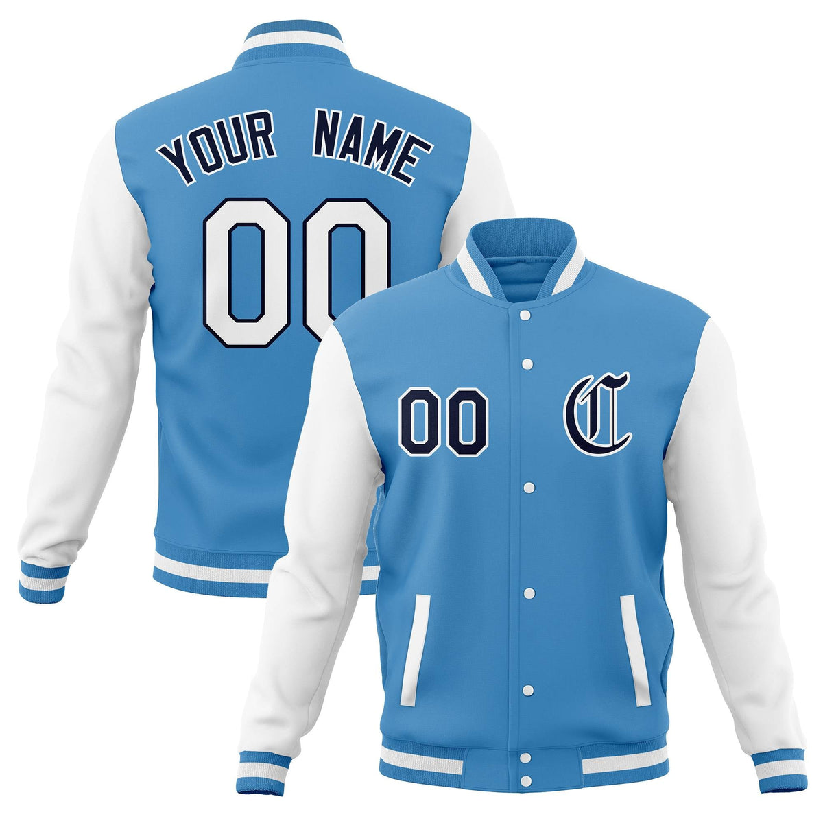 Custom Men&#39;s Full-Snap Baseball Coats Varsity Letterman Jackets