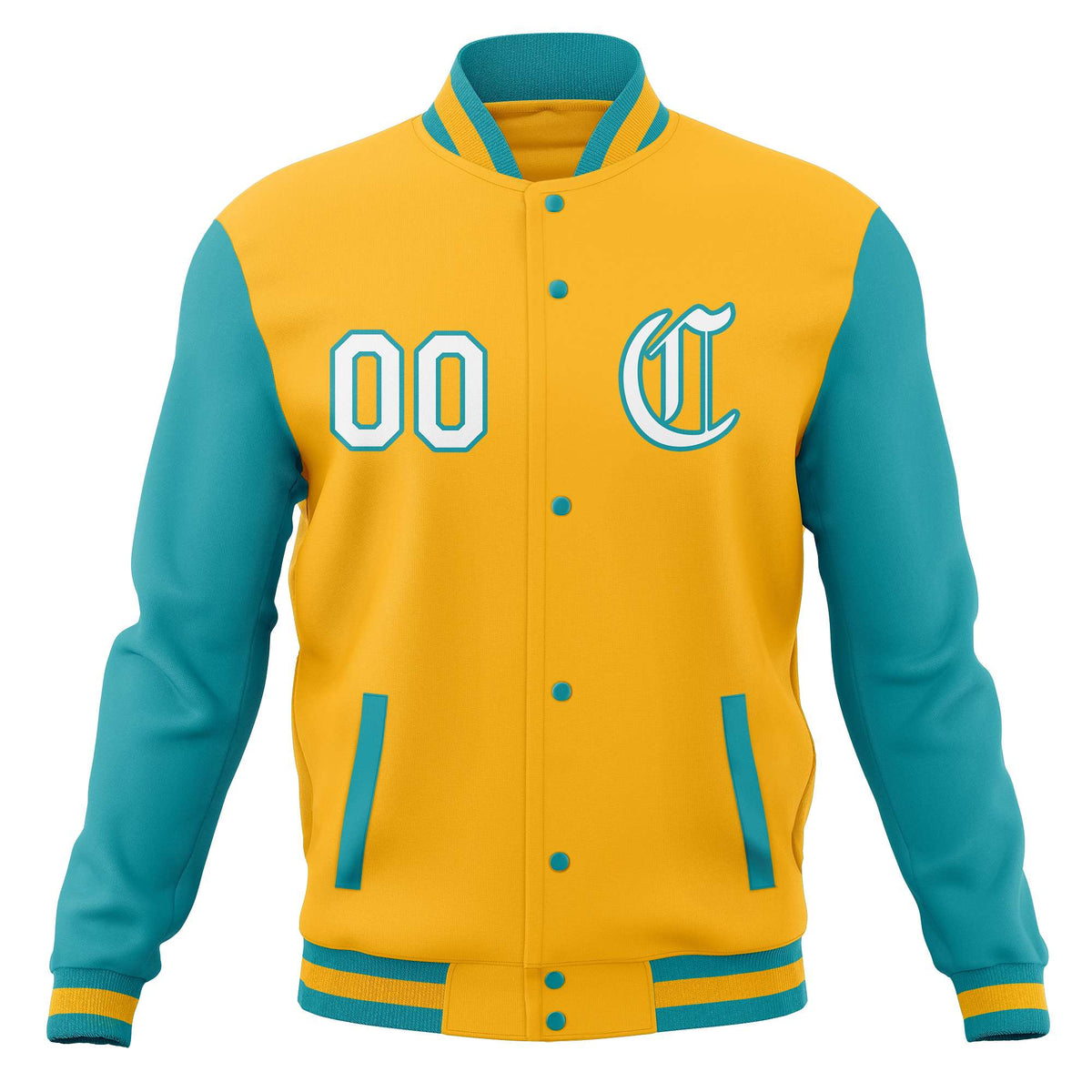 Custom Varsity Letterman Baseball Jackets Personalized Full-Snap with Raglan Sleeves